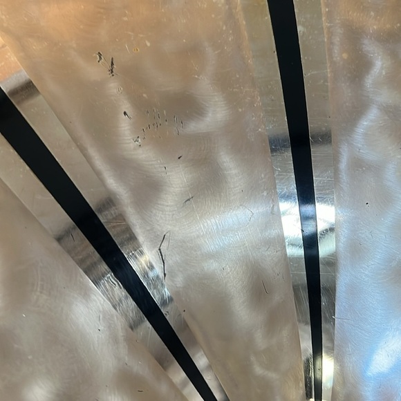 WMF Ikora Silverpate Goldtone Aluminum Black Enamel Tri Footed Platter - Picture 7 of 10